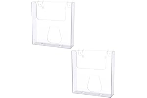 Marketing Holders 2 Pack 8.5" Wide Magazine Holder for Pegboard Large Brochure Display Clear Plastic Peg Board Ad Literature Rack