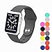 XIYA Soft Silicone Replacement Sport Band for Apple Watch for 2 Lengths, Gray,38mm