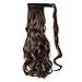 One Piece Ponytail Hair Extensions Clip in Wrap Around on Pony Tail 125G Thick Real Natural Synthetic Fibre Ponytail Hairstyle Hairpiece for Women Curly 17 inch medium brownthumb 3