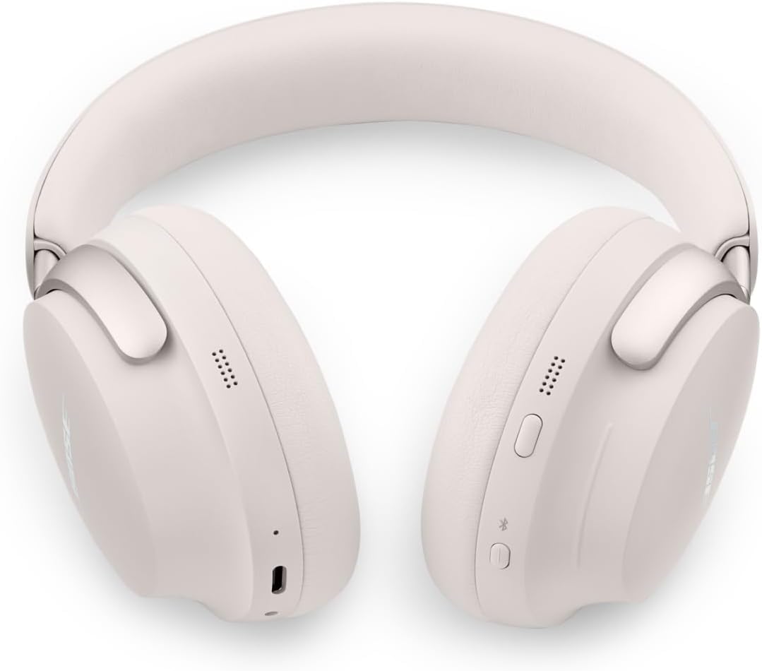 Bose QuietComfort Ultra Bluetooth Headphones, Wireless Headphones with Spatial Audio, Over Ear Noise Cancelling with Mic, Up to 24 Hours of Playtime, White Smoke