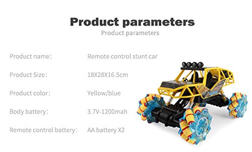 RC Car,Remote Control Car,Stunt Car Toy, Drift Stunt Car Drive Off-Road Vehicle 360° Flips Truck Remote Control Programmable Car As Gifts for Boys & Girls Adults (Blue) - Thumbnail 3