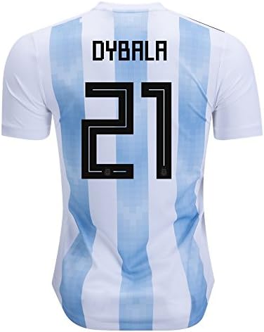 RussiaJRS 21 Dybala 2018 Russia World Cup Argentina National Soccer Home Jersey Mens Color White/Blue Size M
