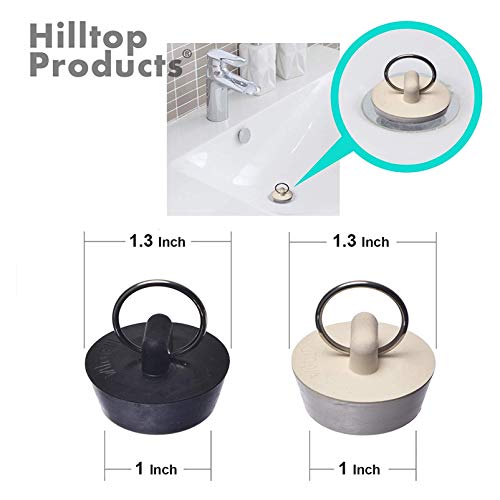 4 Pack Bathroom Sink Strainers and Stopper Plug Combo 2.125" Top / 1" Basket, Stainless