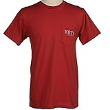 Yeti Coolers Coat of Arms Pocket T-Shirt-Brick-Red