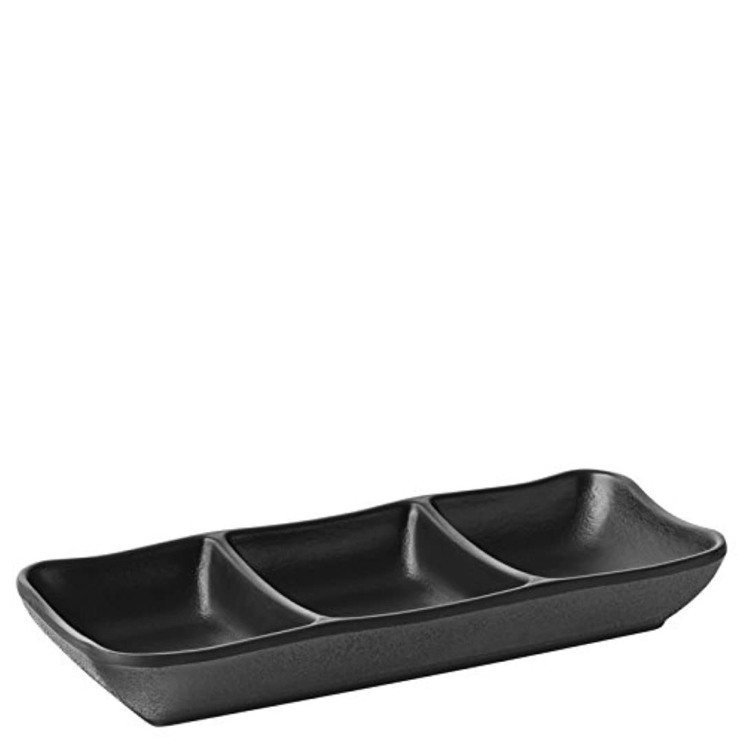 Utopia JMP221 Melamine Spirit Divided Dip Dish, 7.5 x 3", 19.5 x 8 cm (Pack of 6)