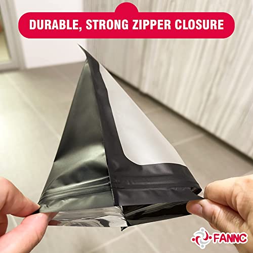 FANNC Resealable Mylar Bags 100 Piece Resealable Bags (black) for