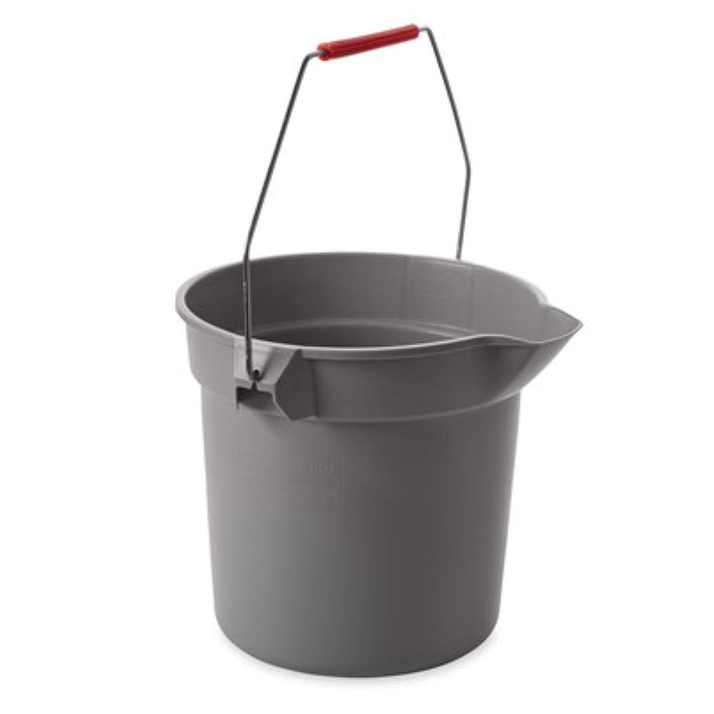 Rubbermaid Commercial Products 2.5 Gallon BRUTE Heavy-Duty, Corrosive-Resistant, Round Bucket, Gray (FG296300GRAY): Cleaning Buckets Cleaning Buckets: Industrial & Scientific