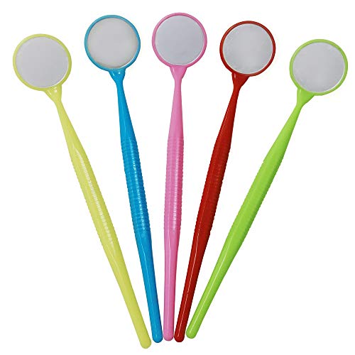 YOUYA DENTAL Tooth Mirror Inspection Teeth Large Size Dental Mouth Mirror for Kid Children Role Playing Dentist Checking Dental Puppet Teeth and Teeth Model (Pink)