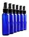 2oz Cobalt Blue Empty Plastic PET Spray Bottles with Fine Mist Atomizer Caps (6-Pack); for DIY Home Cleaning, Travel-Size, Gift Size, Sample Size Aromatherapy & Beauty Care