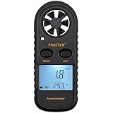 Proster Anemometer Digital LCD Wind Speed Meter Gauge Air Flow Velocity Measurement Thermometer with Backlight for Windsurfing Kite Flying Sailing Surfing Fishing