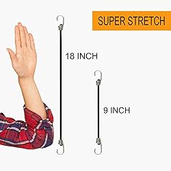 10 Pack Mini Bungee Cords with Hooks, 9 Inch Rubber