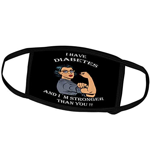 3dRose Face Mask Medium, Inspirational Diabetes Support Quote Woman