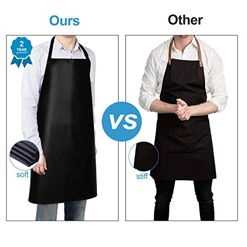 Gotega Waterproof Rubber Vinyl Apron Adjustable Dishwasher Apron - Apron for Women Men Heavy Duty Work Apron