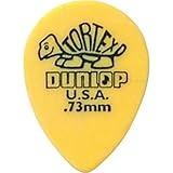 Dunlop 423R.73 Tortex Small Tear Drop, Yellow, .73mm, 36/Bag