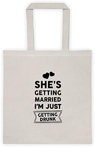 She's Getting Married I'm Just Getting Drunk Cool Funny Message Outdoor Humor Grocery Shopping Pink Tote Bag