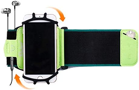 Dularf 360° Rotable Running Armband Cell Phone Holder for iPhone Xs XS Max X 8 Plus 7 Plus 7 6S Samsung Galaxy Note 9 8 S9 Plus S8 S7 S6 Edge&4"-6.5" Phone, with Key and Earphone Holder