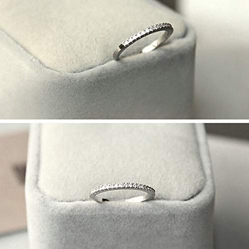 DesirePath S925 Sterling Silver Ring Engagement Ring for Women Fashion Single Row Drill Ring