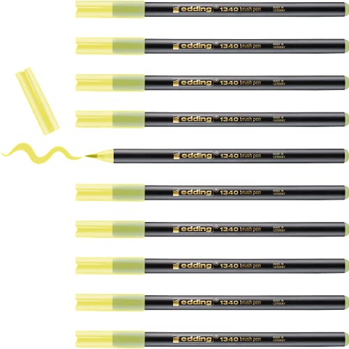 edding 1340 Pinselstift - honigmelone - 10 Stifte - flexible Pinselspitze - Filzstift zum Malen, Schreiben und Zeichnen - Bullet Journals, Hand-Lettering, Mandalas, Kalligraphie