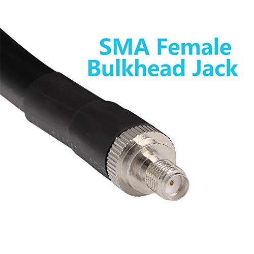 100 ft Low-Loss Coaxial Extension Cable (50 Ohm) SMA Male to SMA Female Connector, GEMEK Pure Copper Coax Cables - Antenna Lead Extender for 3G/4G/5G/LTE/ADS-B/Ham/GPS/WiFi/RF Radio Use (Not for TV)