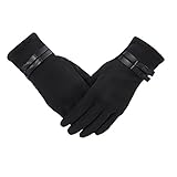 Womens Winter Warm TouchScreen Gloves Texting Driving Lined Thick Black Gloves