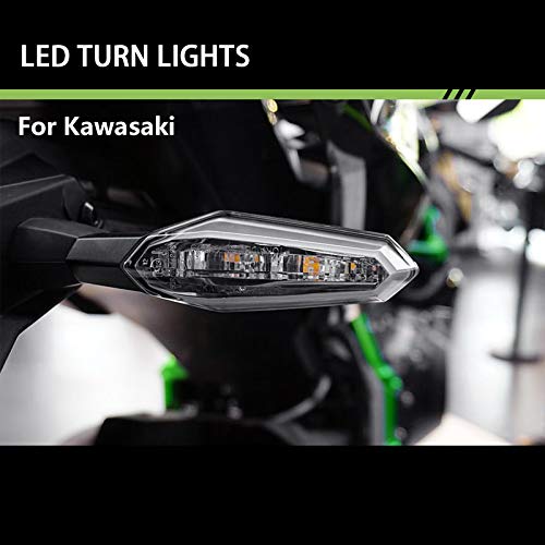 2019 New Front&Rear LED Turn Signal Indicator Lights For KAWASAKI NINJA ZX-10R / ZX-10R SE / ZX-6R / NINJA 650 / NINJA 650 KRT Edition / VERSYS 650 / Versys-X300 / ER-6n / Z900 / Z1000 / Z300