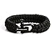 The Friendly Swede Paracord Bracelet with Microcord and D-Shackle - Adjustable Size (Black Small)