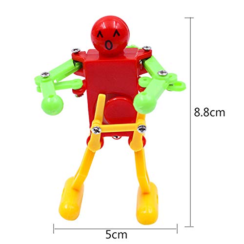 5 Pcs Funny Spring Wind-up Dancing Walking Robot Toy for Kids, Robot Playset for Kids Role Playing, Robots Theme Party Activity