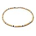 Light Brown Coco Bead Hawaiian Necklace w/ White Pukalet Shell and Dark Blue Coco Bead Accents