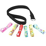 ilovebaby Baby Stroller/ Pram Safety Belt Wrist Strap, Easy to Install, Comfortable, Fit all strollers, Color Black- with 6 Baby Toys Secure Straps, Easy to Mount , for Baby Toys, Six Different Colors