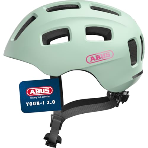ABUS Fahrradhelm Youn-I 2.0 - mit Licht für Kinder, Jugendliche und Junge Erwachsene - für Mädchen und Jungen - Mint, GröÃŸe M