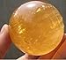Realgem-Natural Citrine Calcite Quartz Crystal Sphere Ball Healing Gemstone 65MM+STAND