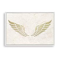 Framed Canvas Wall Art Golden Wings Canvas Prints Home Artwork Decoration for Living Room,Bedroom - 16x24 inches