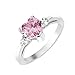 CloseoutWarehouse Cubic Zirconia Heart Promise Ring Sterling Silver (Color Options, Size 3-15)