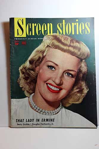 Screen Stories Magazine, September 1948, THAT LADY in ERMINE, Betty Grable on Cover Articles: ONE TOUCH of VENUS, Ava Gardner, Robert Walker; BEYOND GLORY, Alan Ladd, Donna Reed