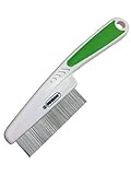 Pixikko Pet Flea Comb - Extra Fine 18mm Metal Pins Remove Flea, Flea eggs, Flaky Skins, and Loose Hair