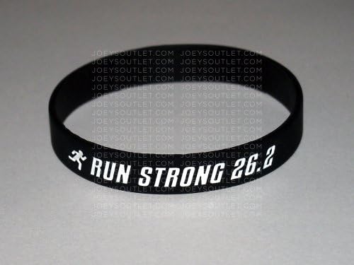 1 BLACK Run Strong 26.2 Bracelet Wristbands BLACK