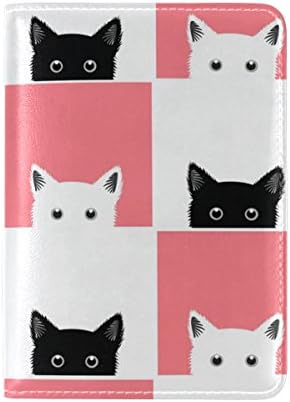 Yuihome Passport Covers Cat Chess Board Personalized Genuine Leather for Travel