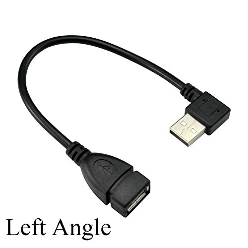 UCEC USB 2.0 Extension Cable - Left Angle A Male to Female - 0.7 Feet (20cm)
