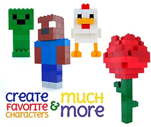Play Platoon Play Platoon 1100 Pieces Building Bricks Set - 10 Classic Color Blocks - Bulk Building Blocks Compatible with Major Brands - 14 Different Shape Bricks - Includes Wheels, Tires, Axles