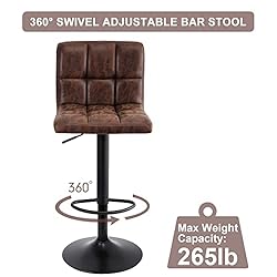SUPERJARE Bar Stools Set of 2-360° Swivel