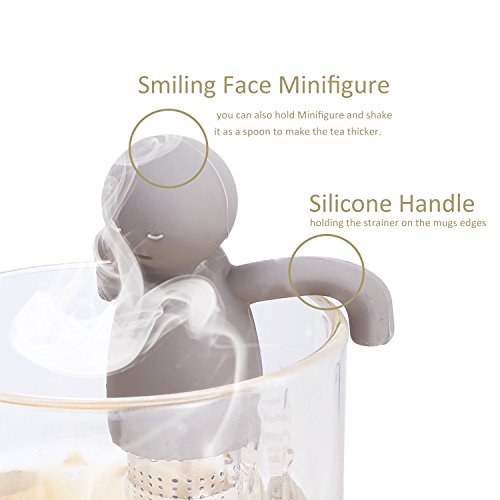 Tea Infuser,Artsdome Stainless Steel Tea Strainer with Smiling Face Zombie Silicone Handle for Tea Lover (1)
