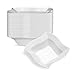 WAVEWARE PLASTIC PARTY DISPOSABLE BOWLS | 5 Ounce White Hard Square Wedding Plastic Bowls, 40 Pack | Elegant Fancy Heavy Duty Party Supplies Dessert Plates for Holidays & Occasions
