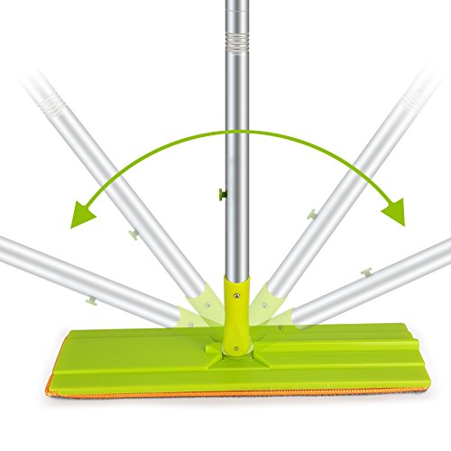 EGOFLEX Microfiber Floor Mop, Duster 16.5" Flat Frame with Stainless Steel Handle for Wet and Dry Mopping on All Surface and Hardwood Laminate Floor (3 Reusable Mop Pads)