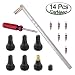 CarNeed Tire Valve Stem Tool Remover & Installation, 6 Pcs TR412 Snap-in Valve Stems with Valve Stem Cores, 1 Pcs Single Head Tire Valve Core Remover Installer Tool (14 Pcs) primary