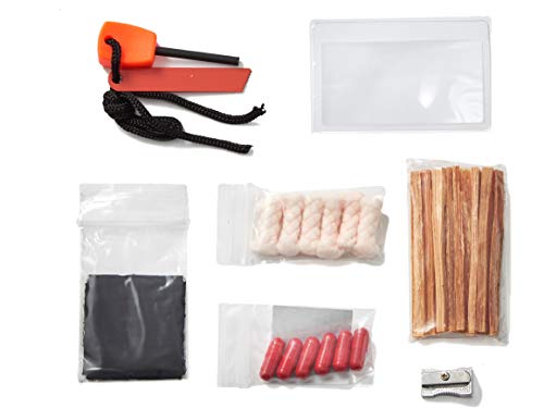 OFF GRID TOOLS Mini Fire B.O.S.S.Bug Out Bag Fire Starting Survival Kit. 21 Piece Fire Starting Kit