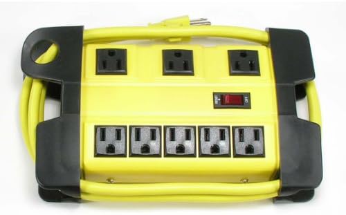 Otimo 5 Ft Heavy Duty Metal Case Power Strip, 5 + 3 Power Supply