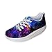 FOR U DESIGNS Cute Galaxy Galaxy Printing Breathable Platform Sneaker Lace Up Walking Shoes for Women US 10