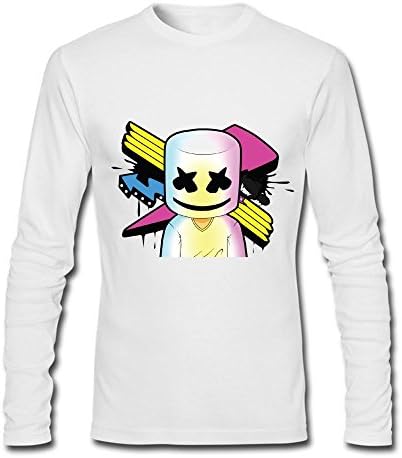 Men's Marshmello face dj Long sleeve tee X-Large White