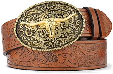Amazon.com: Cody James Men's Bronc Buckle Tooled Leather Belt Tan