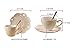 Porcelain Tea Cup and Saucer Coffee Cup Set with Saucer and Spoon, Set of 6 (Flower Pattern White Color)